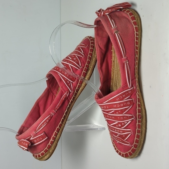 Tory Burch Azalea Logo grosgrain Espadrille flat shoes women's size 7 - Picture 12 of 16